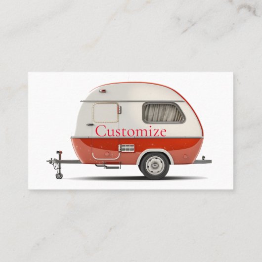Klassieke Retro Teardrop Camper Thunder_Cove Visitekaartje (Achterkant)