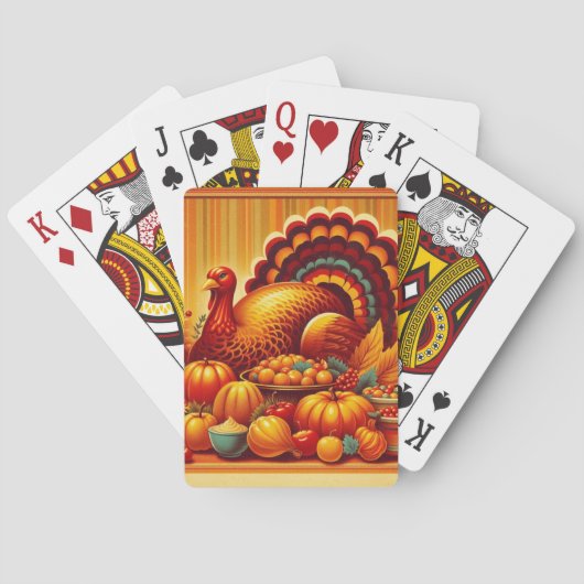 klassieke/retro Thanksgiving kalkoen Pokerkaarten (Achterkant)