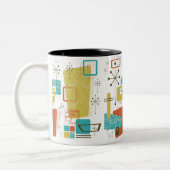 Klassieke retro tweekleurige koffiemok (Links)