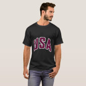 Klassieke Retro USA Maroon Distressed Text G T-shirt (Voorkant volledig)