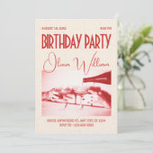Klassieke retro verjaardagsfeestje kaart (Staand voorkant)