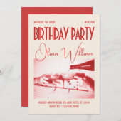 Klassieke retro verjaardagsfeestje kaart (Voorkant / Achterkant)