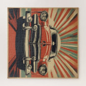 Klassieke retro vintage auto poster legpuzzel (Horizontaal)