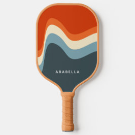 Klassieke Retro Wavy Lines Pickleball Paddle