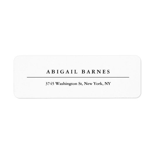 Klassieke Retro White Minimalist Professional Etiket (Voorkant)