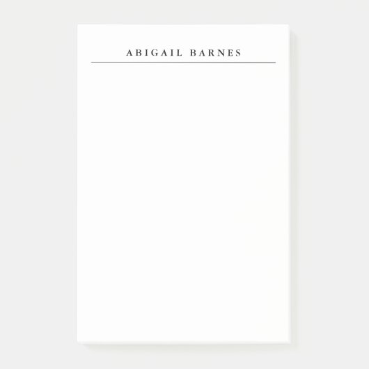 Klassieke Retro White Minimalist Professional Post-it® Notes (Voorkant)