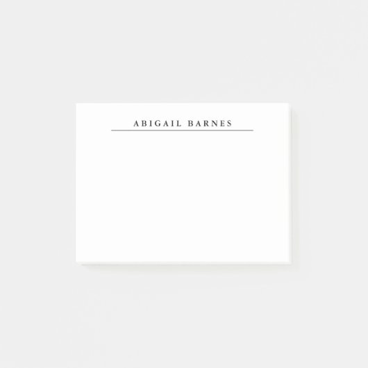 Klassieke Retro White Minimalist Professional Post-it® Notes (Voorkant)
