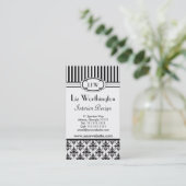 Klassieke Retro Zwart en Wit Parijs Stijl Visitekaartje (Staand voorkant)