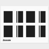 Klassieke Retro Zwart & Wit Race Car Stripes Rechthoekige Sticker (Vel)
