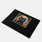 Klassieke Retro Zwarte Kat Halloween T-shirt Class Deurmat (Schuin)