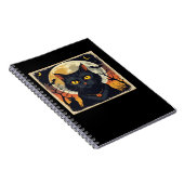 Klassieke Retro Zwarte Kat Halloween T-shirt Class Notitieboek (Rechterzijde)