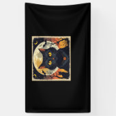 Klassieke Retro Zwarte Kat Halloween T-shirt Class Spandoek (Verticaal)