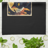 Klassieke Retro Zwarte Kat Halloween T-shirt Class Theedoek (Gevouwen)