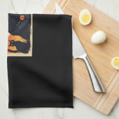 Klassieke Retro Zwarte Kat Halloween T-shirt Class Theedoek (Quarter Fold)