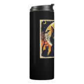 Klassieke Retro Zwarte Kat Halloween T-shirt Class Thermosbeker (Gedraaid links)