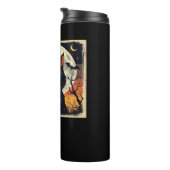 Klassieke Retro Zwarte Kat Halloween T-shirt Class Thermosbeker (Geroteerd rechts)