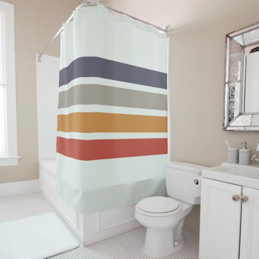 Klassieke Retrostripes Douchegordijn (In situ)