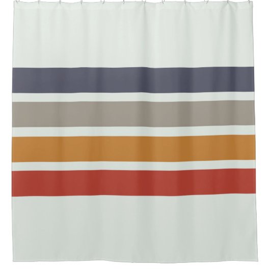 Klassieke Retrostripes Douchegordijn (Voorkant)