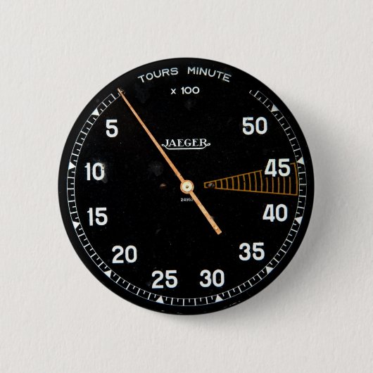 Klassieke rev-teller,  tachommeter ronde button 5,7 cm (Voorkant)