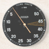 Klassieke rev-teller, tachommeter zandsteen onderzetter (Voorkant)