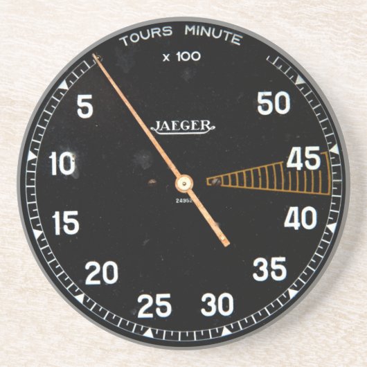 Klassieke rev-teller,  tachommeter zandsteen onderzetter (Voorkant)