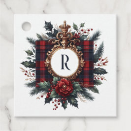 Klassieke Rijke Geruite Wapenschild Monogram Vakan Bedankjes Labels