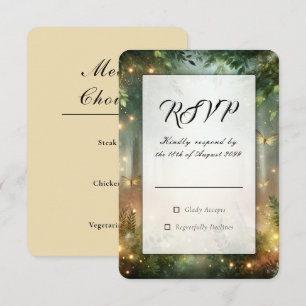 Klassieke rijkelijk omlijste trouwfoto RSVP kaartje
