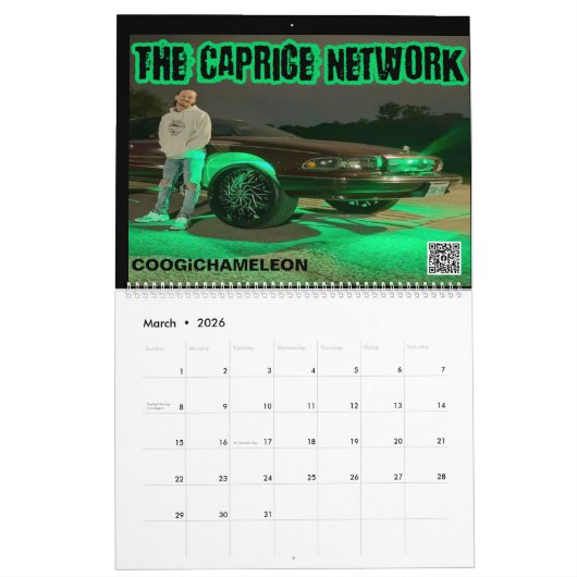 Klassieke rijst & Impala Box Bubel & Donk Car Cal Kalender (Mar 2026)