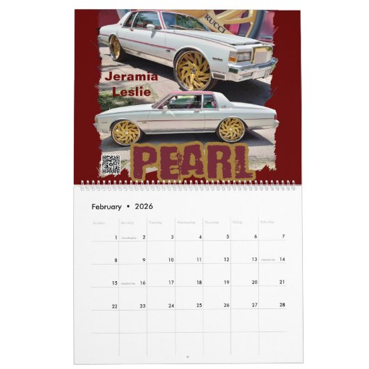 Klassieke rijst & Impala Box Bubel & Donk Car Cal Kalender (Feb 2026)