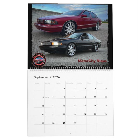 Klassieke rijst & Impala Box Bubel & Donk Car Cal Kalender (Sep 2026)