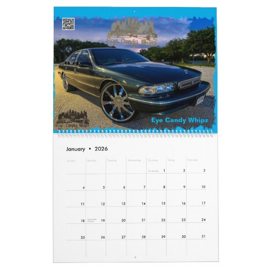 Klassieke rijst & Impala Box Bubel & Donk Car Cal Kalender (Jan 2026)