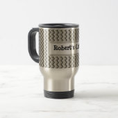 Klassieke ripple Chevron Travel Mug - Grijs Reisbeker (Voorkant links)
