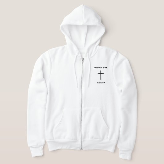 klassieke rits sweatshirt met ABIDE IN HIM opdruk (Laagn)