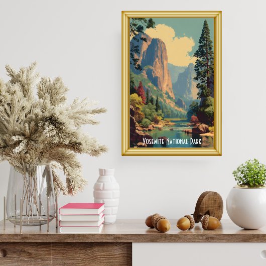 Klassieke rivierweergave in Yosemite National Park Poster