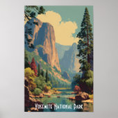 Klassieke rivierweergave in Yosemite National Park Poster (Voorkant)