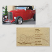 Klassieke roadster visitekaartje (Voorkant / Achterkant)