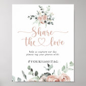 Klassieke robuuste roze roze roze delen de liefdes poster (Voorkant)