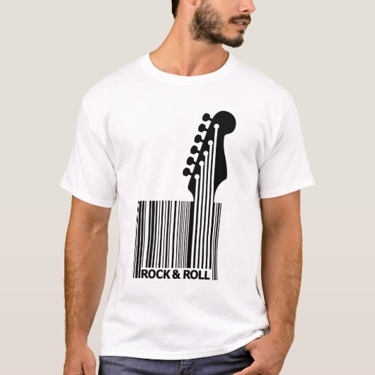 Klassieke Rock n Roll Barcode T-shirt (Voorkant)