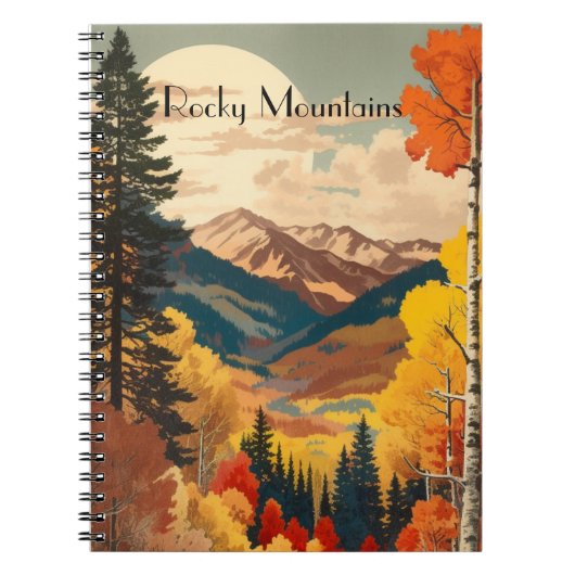 Klassieke Rocky Mountains Herfst Aangepaste Tekst Notitieboek (Voorkant)