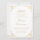 Klassieke Rococo Lijst Gouden Script Walima Ceremo Kaart (Voorkant)