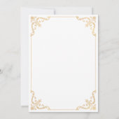 Klassieke Rococo Lijst Gouden Script Walima Ceremo Kaart (Achterkant)