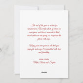 Klassieke Rode Aangepaste Foto & Bericht Kerstmis Feestdagenkaart (Achterkant)