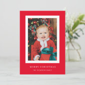 Klassieke rode achtergrondfoto met kerstkaart kaart (Staand voorkant)