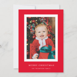 Klassieke rode achtergrondfoto met kerstkaart kaart