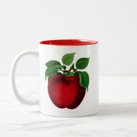 Klassieke rode appel tweekleurige koffiemok (Links)