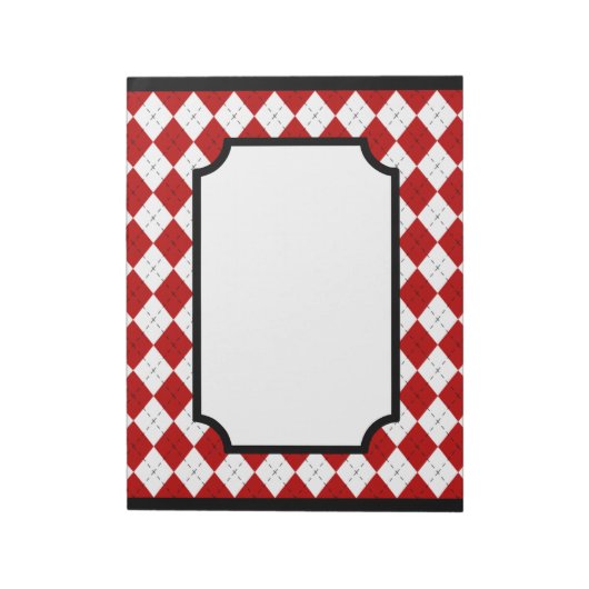 Klassieke rode argyle keuken notitieblok (Linkerzijde)