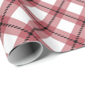 Klassieke Rode Argyle Schotse Kerst Cadeaupapier (Rol Hoek)