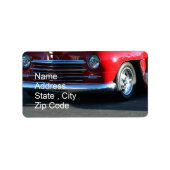Klassieke rode auto Adresetiketten Etiket (Voorkant)