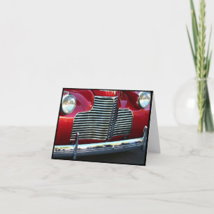 Klassieke rode auto briefkaart