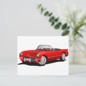 Klassieke rode auto briefkaart (Staand voorkant)